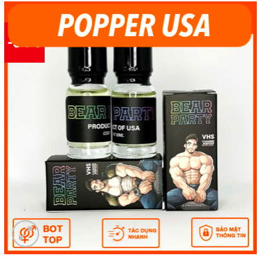 Popper bear party chai hít tăng khoái cảm chính hãng giá rẻ mỹ usa Popper bear party chai hít tăng khoái cảm chính hãng giá rẻ mỹ usa